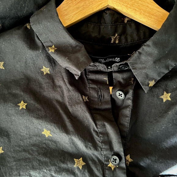 Madewell Hi-Lo Star Print Button Down - Picture 4 of 12